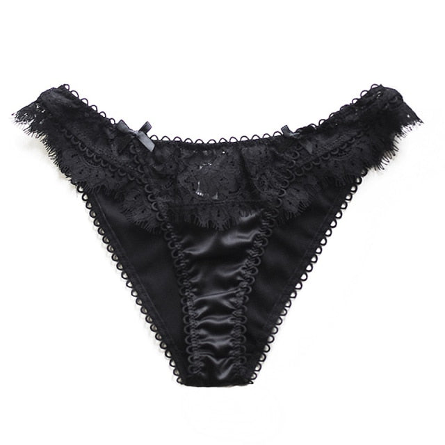 Eyelashes Lace Panties Underwear Low-waist Lingerie Embroidery Breathable G String Intimates The Clothing Company Sydney