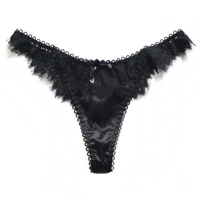 Eyelashes Lace Panties Underwear Low-waist Lingerie Embroidery Breathable G String Intimates The Clothing Company Sydney