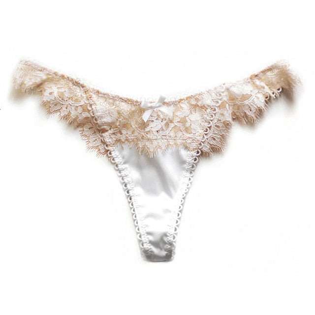 Eyelashes Lace Panties Underwear Low-waist Lingerie Embroidery Breathable G String Intimates The Clothing Company Sydney