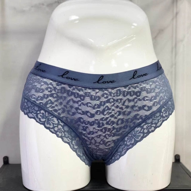 Lace Panties Low-waist Underwear  G String Transparent Lingerie LOVE Letter Embroidery Intimates Briefs The Clothing Company Sydney