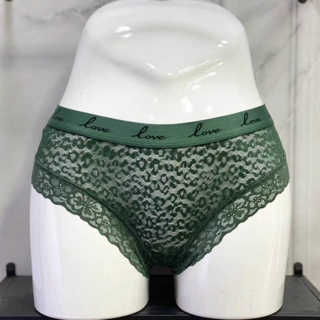 Lace Panties Low-waist Underwear  G String Transparent Lingerie LOVE Letter Embroidery Intimates Briefs The Clothing Company Sydney