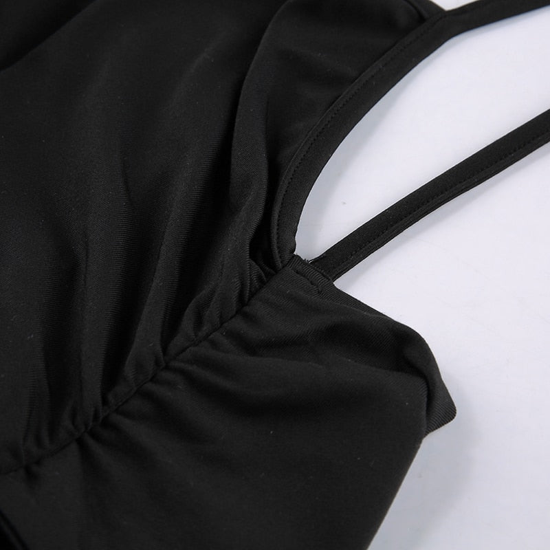 Strappy Ruched Black Irregular Elegant Backless Long Dress Party Summer Dress The Clothing Company Sydney