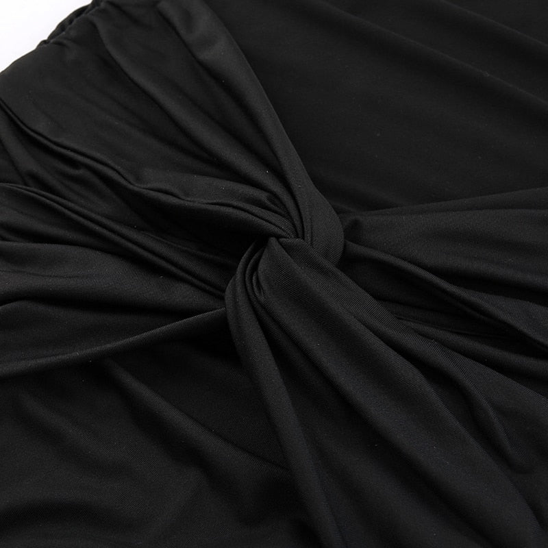 Strappy Ruched Black Irregular Elegant Backless Long Dress Party Summer Dress The Clothing Company Sydney