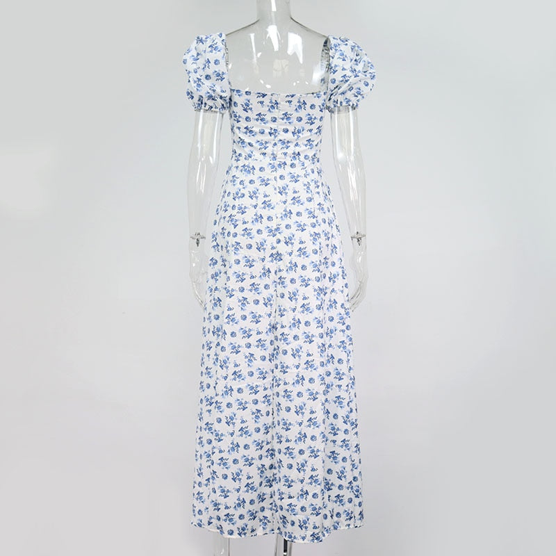 Floral Print Elegant Short Sleeve Split Dress The Clothing Company Sydney