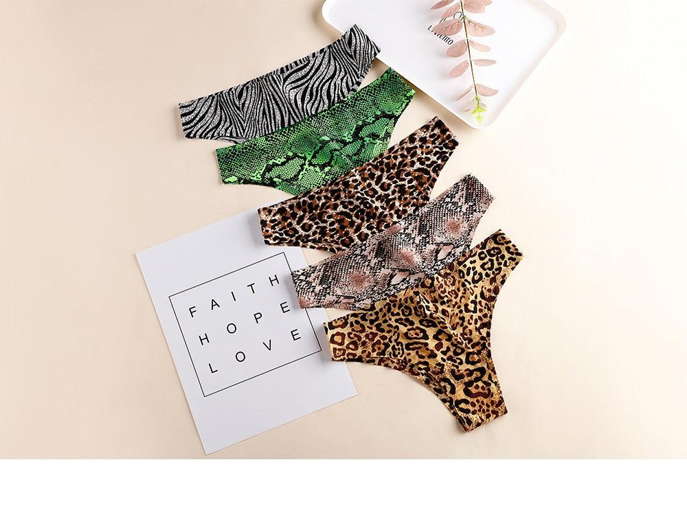 1 Piece Women's Panties Underwear Seamless Sports Leopard T-back G-string Thongs Ice Silk Briefs The Clothing Company Sydney