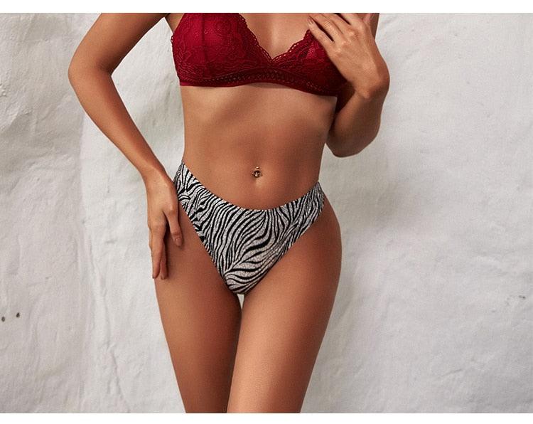 1 Piece Women's Panties Underwear Seamless Sports Leopard T-back G-string Thongs Ice Silk Briefs The Clothing Company Sydney