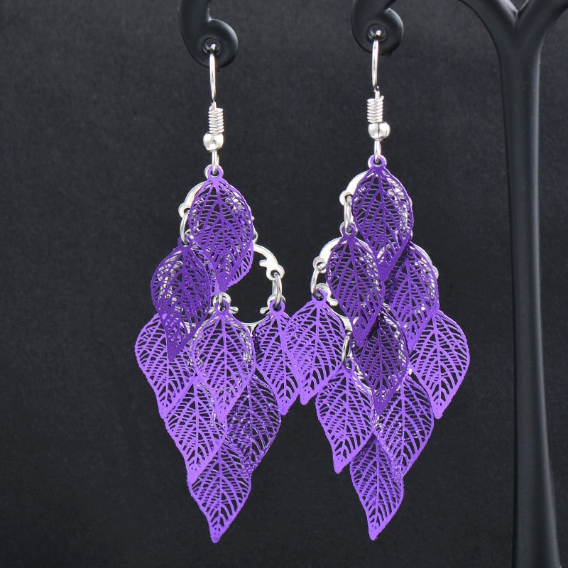 Charm White Black Enamel Gold Leaf Drop Earrings Fashion Jewelry The Clothing Company Sydney