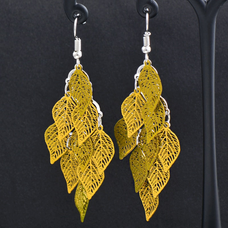 Charm White Black Enamel Gold Leaf Drop Earrings Fashion Jewelry The Clothing Company Sydney