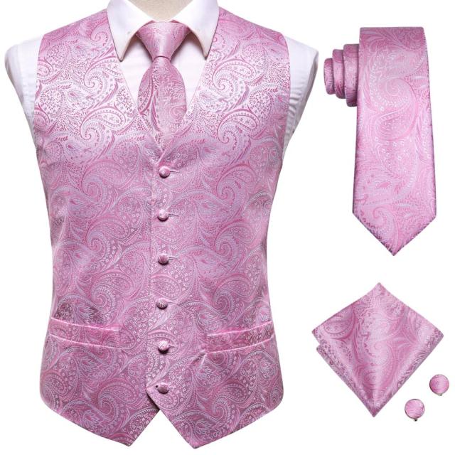 Men's Vests and Tie Business Formal Dresses Slim Vest 4piece Hanky cufflinks for Suit Blue Paisley Waistcoat The Clothing Company Sydney