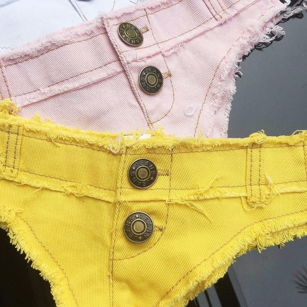 Super short jeans Ladies Low waist black White club streetwear  Denim beach shorts The Clothing Company Sydney