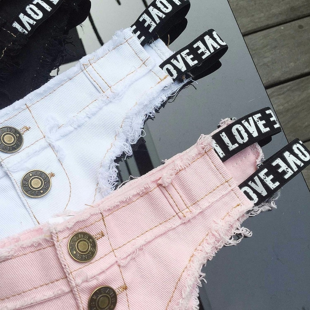 Super short jeans Ladies Low waist black White club streetwear  Denim beach shorts The Clothing Company Sydney