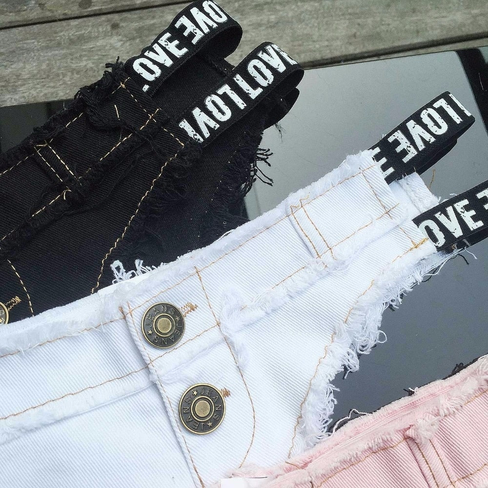 Super short jeans Ladies Low waist black White club streetwear  Denim beach shorts The Clothing Company Sydney