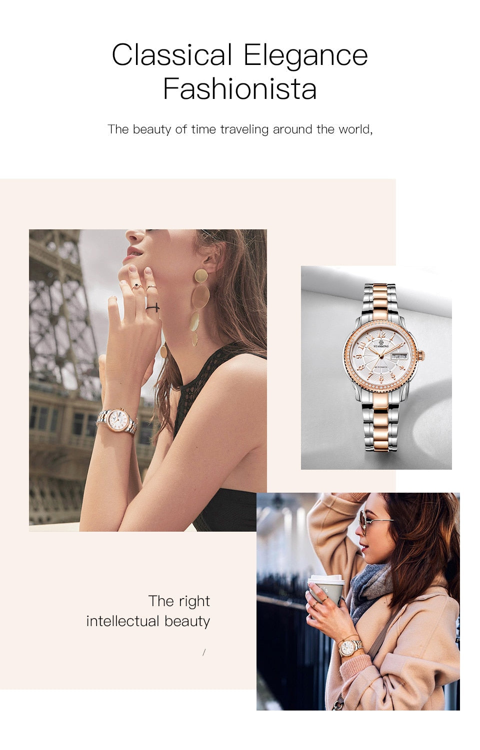 Ladies Mechanical Miyota Movt Stainless Steel Wristwatch Sapphire Automatic Self-wind Bracelet Watch The Clothing Company Sydney
