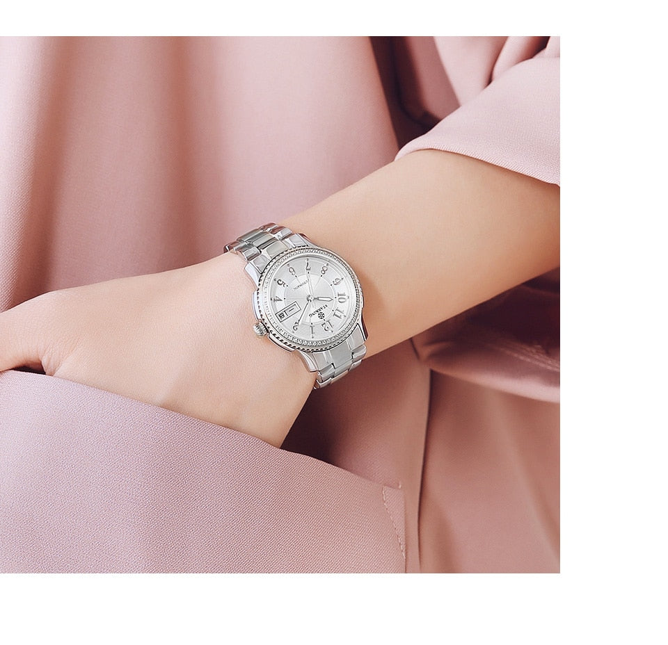Ladies Mechanical Miyota Movt Stainless Steel Wristwatch Sapphire Automatic Self-wind Bracelet Watch The Clothing Company Sydney