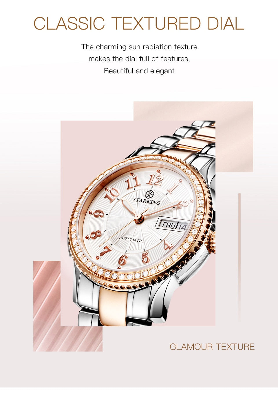 Ladies Mechanical Miyota Movt Stainless Steel Wristwatch Sapphire Automatic Self-wind Bracelet Watch The Clothing Company Sydney