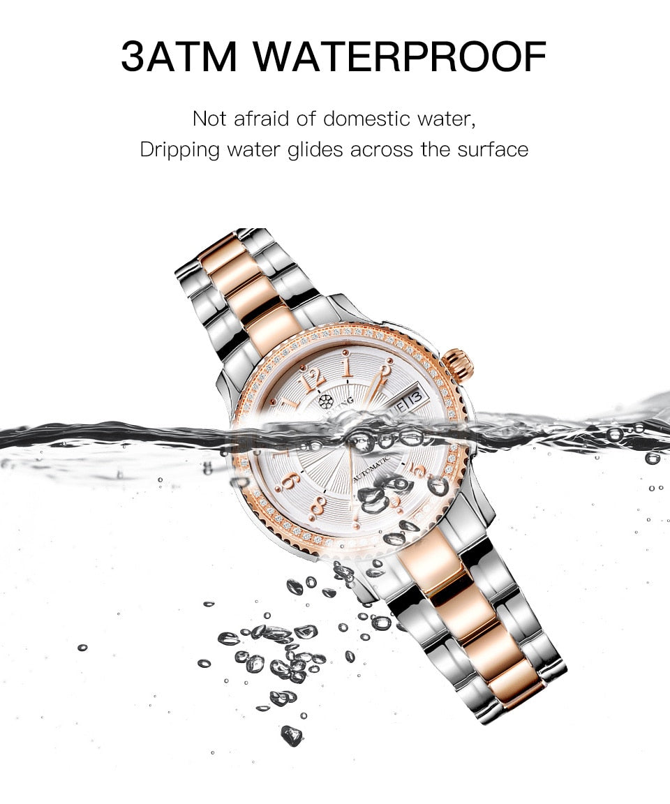 Ladies Mechanical Miyota Movt Stainless Steel Wristwatch Sapphire Automatic Self-wind Bracelet Watch The Clothing Company Sydney