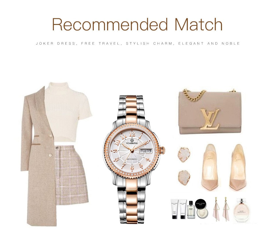 Ladies Mechanical Miyota Movt Stainless Steel Wristwatch Sapphire Automatic Self-wind Bracelet Watch The Clothing Company Sydney