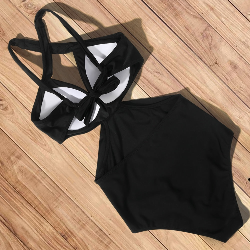 Cut Out One Piece Swimsuit Push Up Swimming Suit Bathing Suit Halter Beachwear Monokini Swimwear The Clothing Company Sydney