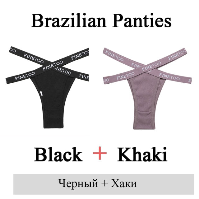 2 Pack Summer Brazilian Panties for Women Low Rise Cotton Panties Front Cross Underwear Breathable Lingerie Briefs The Clothing Company Sydney