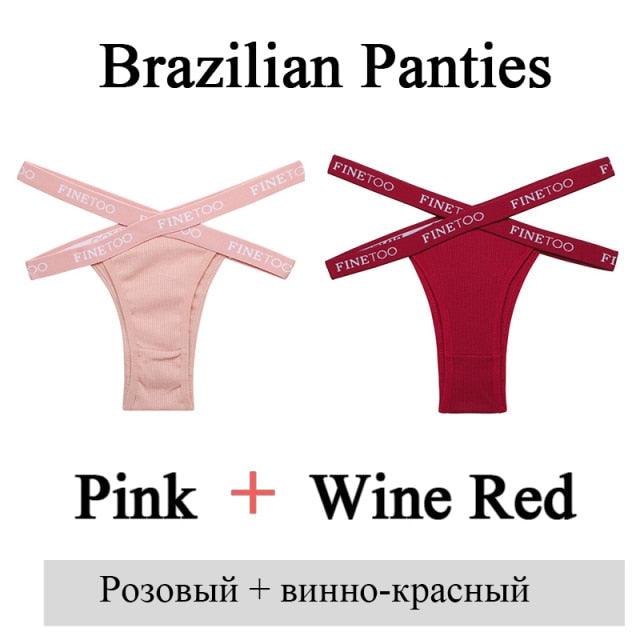 2 Pack Summer Brazilian Panties for Women Low Rise Cotton Panties Front Cross Underwear Breathable Lingerie Briefs The Clothing Company Sydney