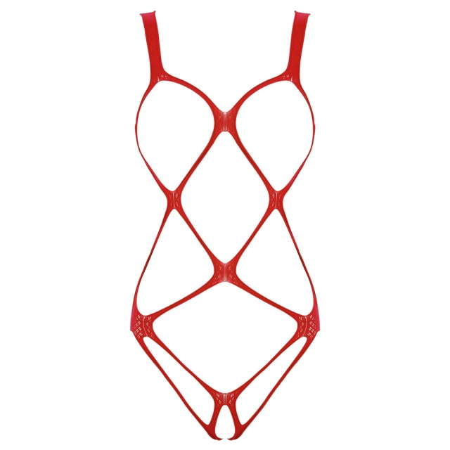 Fishnet Bodysuit Bandage Clubwear See Through Sheer Long Sleeve Open Crotch High Cut Leotard Lingerie Bodysuit The Clothing Company Sydney