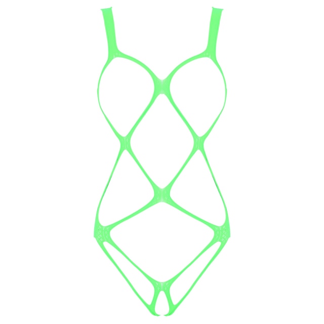 Fishnet Bodysuit Bandage Clubwear See Through Sheer Long Sleeve Open Crotch High Cut Leotard Lingerie Bodysuit The Clothing Company Sydney