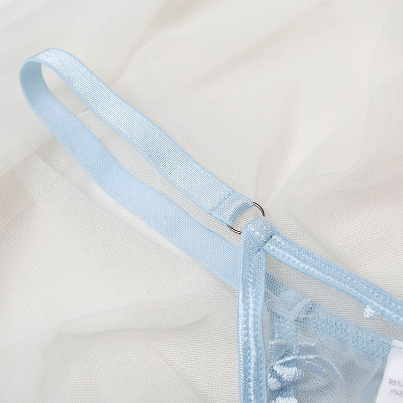 2 Piece Floral Embroidery Lingerie See Through Underwear Transparent Lingerie Lace Bra Thong Brief Set The Clothing Company Sydney