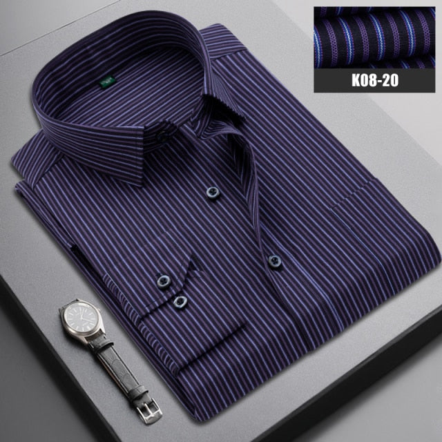 Boutique Men Clothing Business Casual Striped Plaid Regular Fit Men's Dress Shirt The Clothing Company Sydney