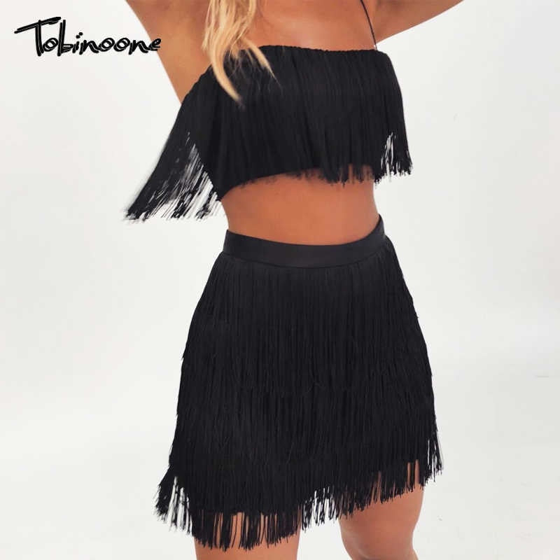2 Piece Summer Tassel Elegant Club Party Off Shoulder Tassel Embellished Mini Fringe Dress The Clothing Company Sydney