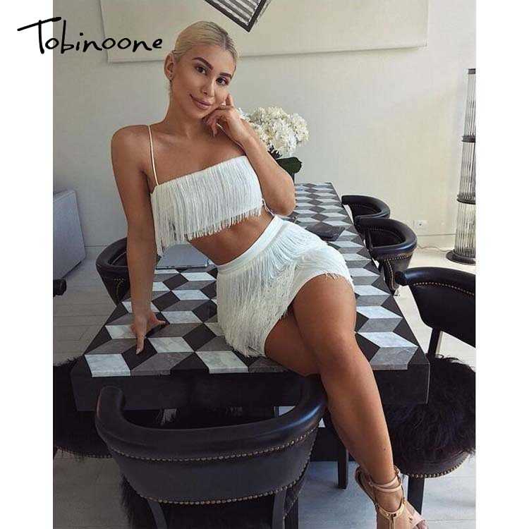 2 Piece Summer Tassel Elegant Club Party Off Shoulder Tassel Embellished Mini Fringe Dress The Clothing Company Sydney