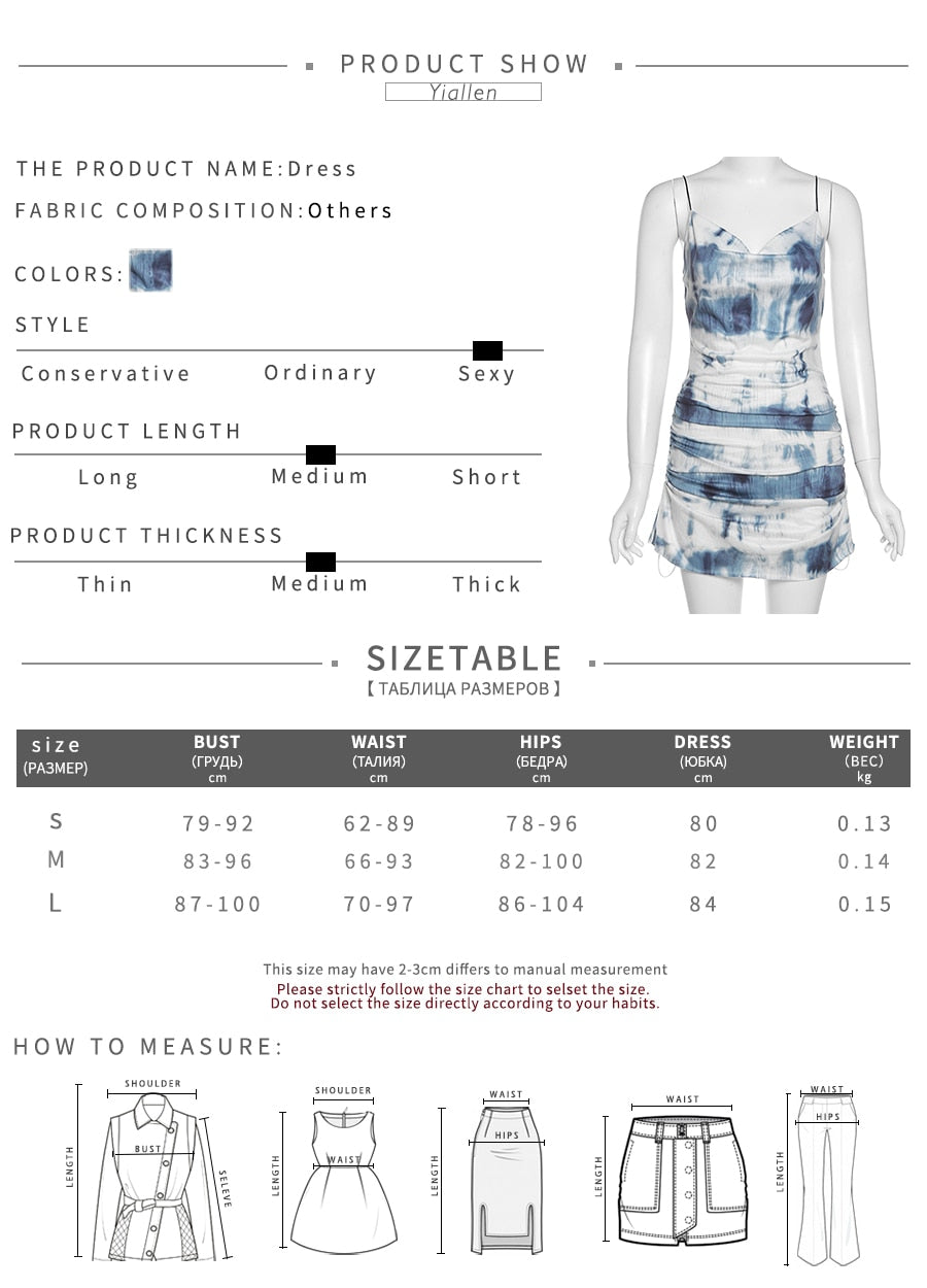 Summer Knit Sling Sleeveless Side Drawstring Casual Printing Street Slim MIni Dresses The Clothing Company Sydney