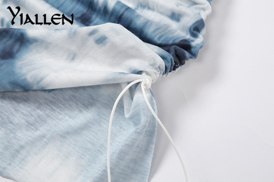 Summer Knit Sling Sleeveless Side Drawstring Casual Printing Street Slim MIni Dresses The Clothing Company Sydney