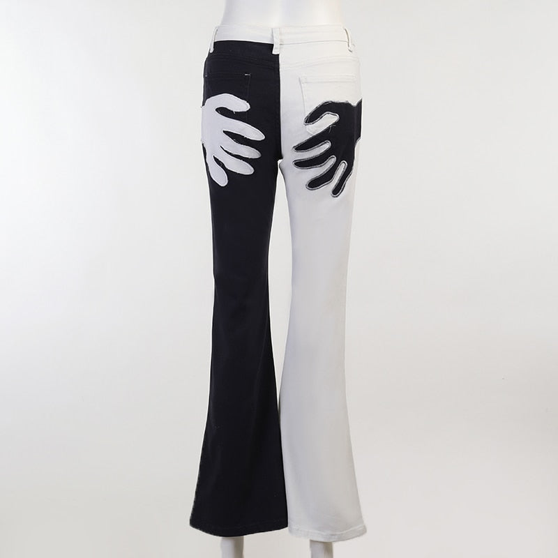 Flare Jeans Embroidery Trousers Y2K Casual Streetwear Denim Fashion Vintage  Patchwork Pants The Clothing Company Sydney