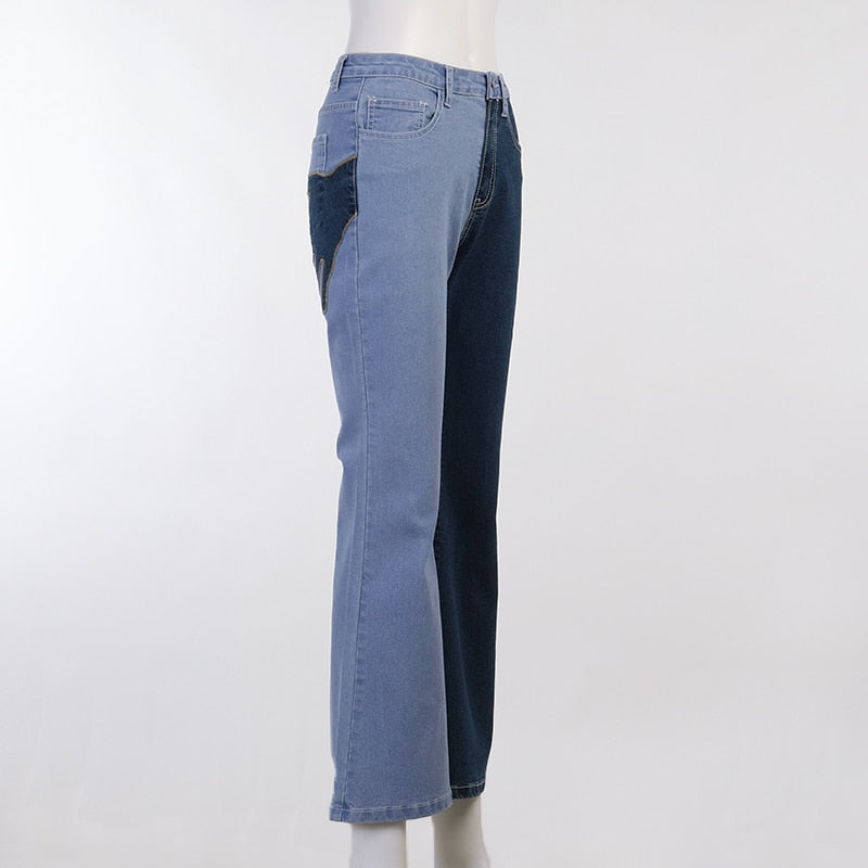 Flare Jeans Embroidery Trousers Y2K Casual Streetwear Denim Fashion Vintage  Patchwork Pants The Clothing Company Sydney