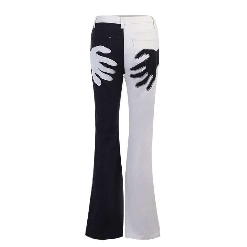 Flare Jeans Embroidery Trousers Y2K Casual Streetwear Denim Fashion Vintage  Patchwork Pants The Clothing Company Sydney