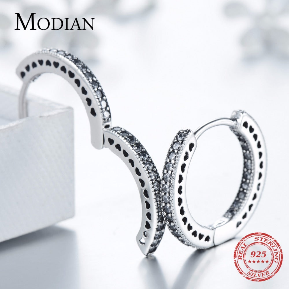 925 Sterling Silver Classic Full Hearts Hoop Earrings Luxury Cubic Zirconia Fashion Jewellery For Women Wedding Gift The Clothing Company Sydney