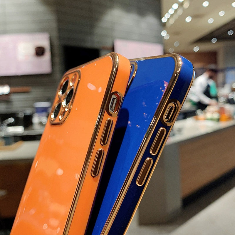 Solid Plating Lens Protection Phone Case For iPhone 12 Pro Max 11 13 Pro Max X XR XS Plus Soft TPU Cover The Clothing Company Sydney