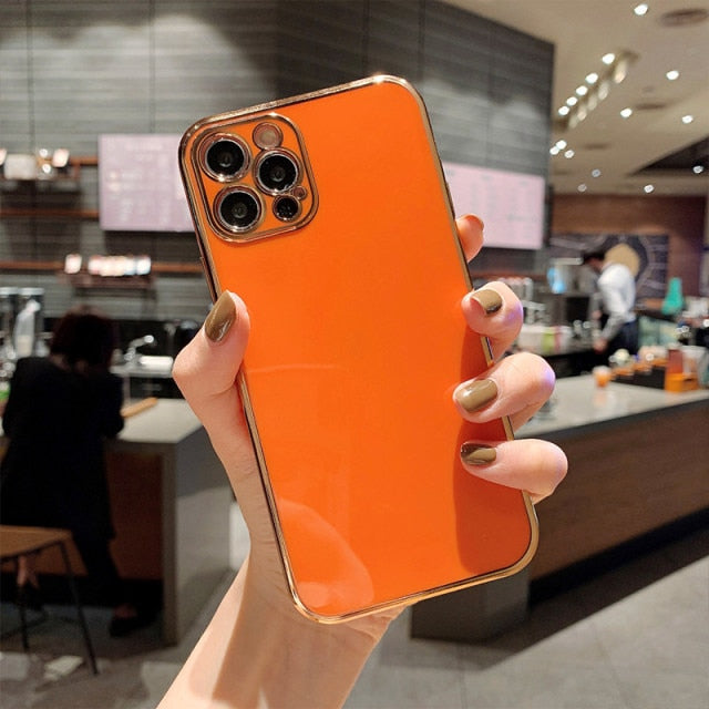 Solid Plating Lens Protection Phone Case For iPhone 12 Pro Max 11 13 Pro Max X XR XS Plus Soft TPU Cover The Clothing Company Sydney