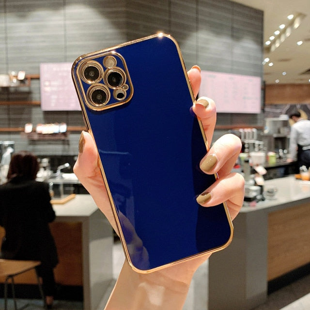 Solid Plating Lens Protection Phone Case For iPhone 12 Pro Max 11 13 Pro Max X XR XS Plus Soft TPU Cover The Clothing Company Sydney