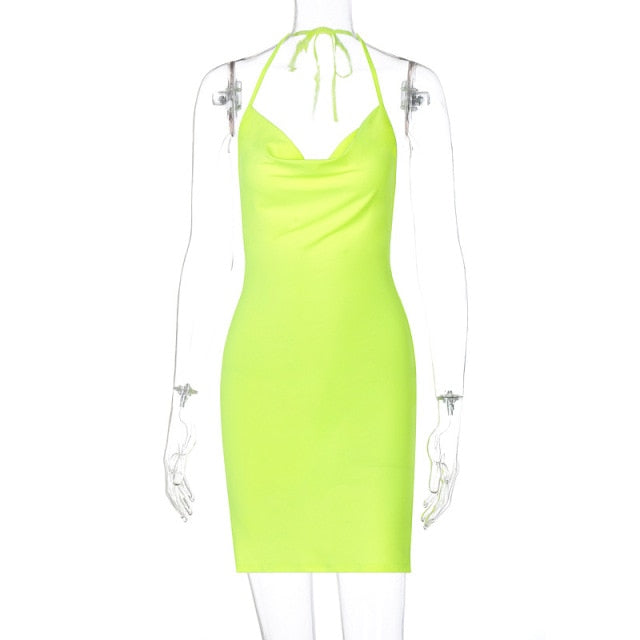 Bodycon Satin Mini Dress Summer Elegant Party Night Backless Slim Fit Midi Dress The Clothing Company Sydney