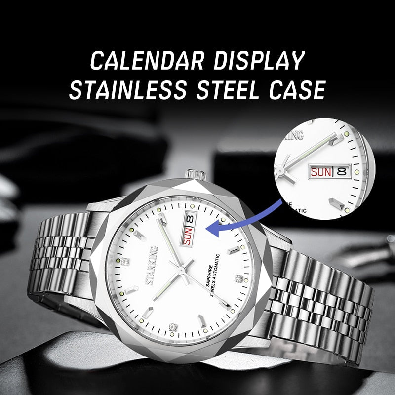 Men's Automatic Mechanical MIYOTA Movt Stainless Steel Business Calendar Week Display Water Resistant Watch The Clothing Company Sydney