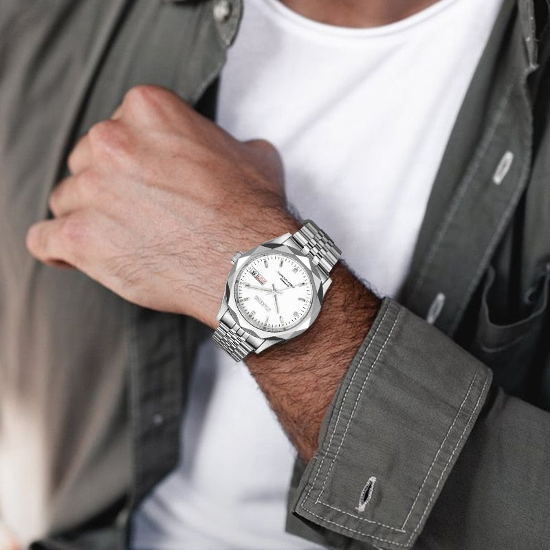 Men's Automatic Mechanical MIYOTA Movt Stainless Steel Business Calendar Week Display Water Resistant Watch The Clothing Company Sydney