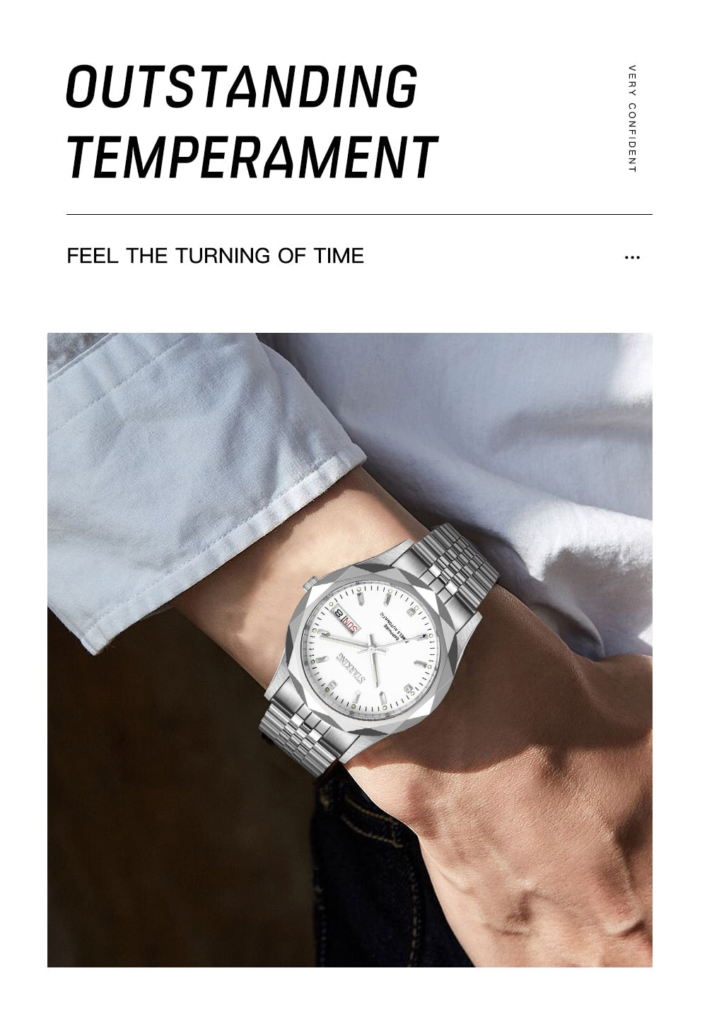 Men's Automatic Mechanical MIYOTA Movt Stainless Steel Business Calendar Week Display Water Resistant Watch The Clothing Company Sydney
