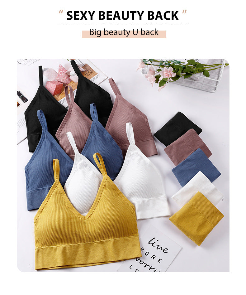 2 Piece Cotton Mix Underwear Short Ribbed Brassiere Thong Low Waist Panties Women Seamless Bra Lingerie Set The Clothing Company Sydney