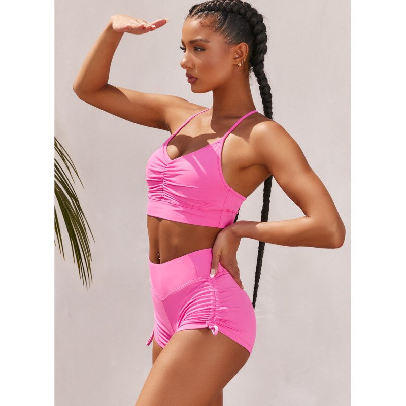 Summer Solid Womens 2 Piece Outfits Tracksuits Spaghetti strap Backless Two Piece Set Crop Tops Sport Pants Sets The Clothing Company Sydney
