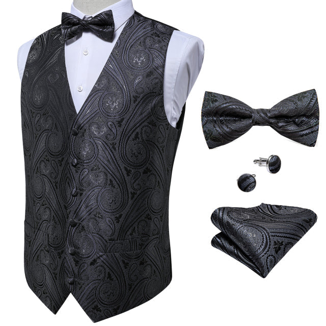 5 Piece Vests Slim Fit Mens Wedding Suit Casual Sleeveless Formal Business Waistcoat Hanky Necktie Bow Tie Set The Clothing Company Sydney