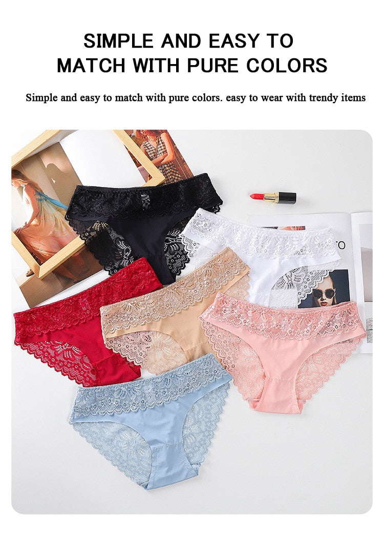 3 Pack Lace Underwear Panties Set Intimate Lingerie Cotton Briefs Transparent Undies The Clothing Company Sydney