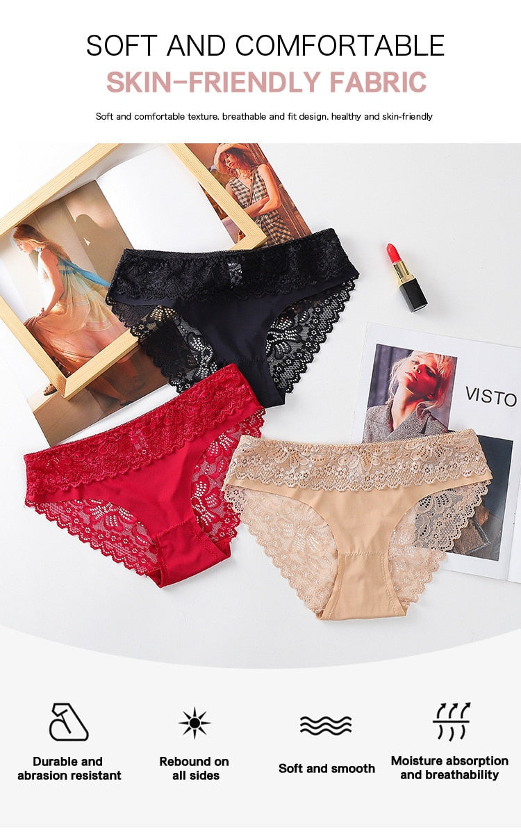 3 Pack Lace Underwear Panties Set Intimate Lingerie Cotton Briefs Transparent Undies The Clothing Company Sydney