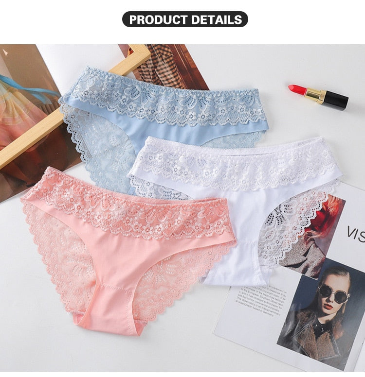 3 Pack Lace Underwear Panties Set Intimate Lingerie Cotton Briefs Transparent Undies The Clothing Company Sydney
