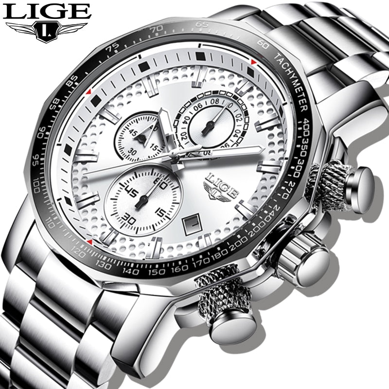 Men's Watches Top Luxury Brand Stainless Steel Quartz Watch Men Chronograph Waterproof Wrist Watch The Clothing Company Sydney